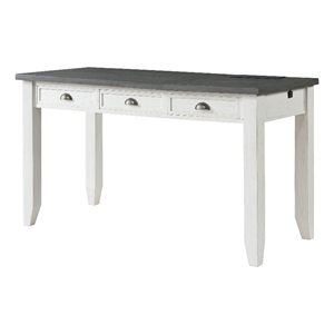 Bowery Hill White & Grey 57&quot Lift-Top Desk w/ Fingerprint Lock