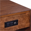 Bowery Hill Brown Mid-Century Modern Wood Chairside End Table with Power