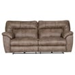 Bowery Hill Modern Power Reclining Sofa in Brown Polyester Fabric