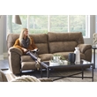 Bowery Hill Modern Power Reclining Sofa in Brown Polyester Fabric