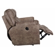 Bowery Hill Modern Power Reclining Sofa in Brown Polyester Fabric