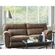 Bowery Hill Modern Power Reclining Sofa in Brown Polyester Fabric