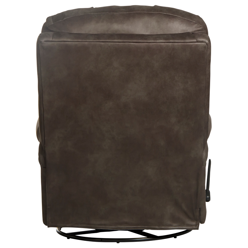 Bowery Hill Modern Swivel Glider Recliner in Gray Polyester Fabric