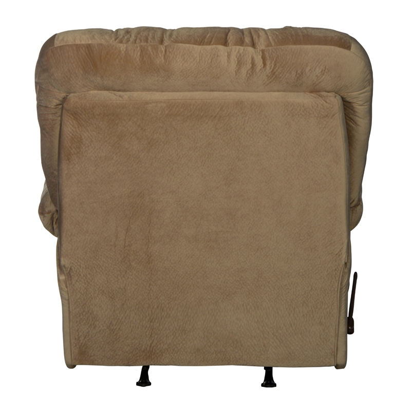 Bowery Hill Chaise Rocker Recliner in Brown Polyester Fabric