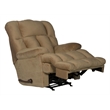 Bowery Hill Chaise Rocker Recliner in Brown Polyester Fabric