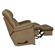 Bowery Hill Chaise Rocker Recliner in Brown Polyester Fabric