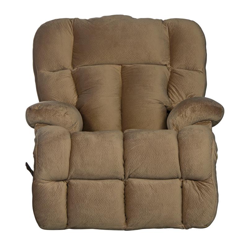 Bowery Hill Chaise Rocker Recliner in Brown Polyester Fabric