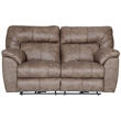 Bowery Hill Power Reclining Loveseat in Brown Polyester Fabric