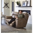 Bowery Hill Power Reclining Loveseat in Brown Polyester Fabric