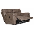Bowery Hill Power Reclining Loveseat in Brown Polyester Fabric