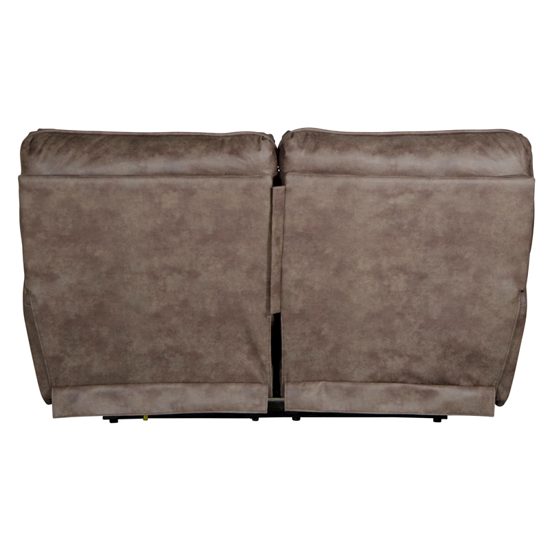 Bowery Hill Power Reclining Loveseat in Brown Polyester Fabric
