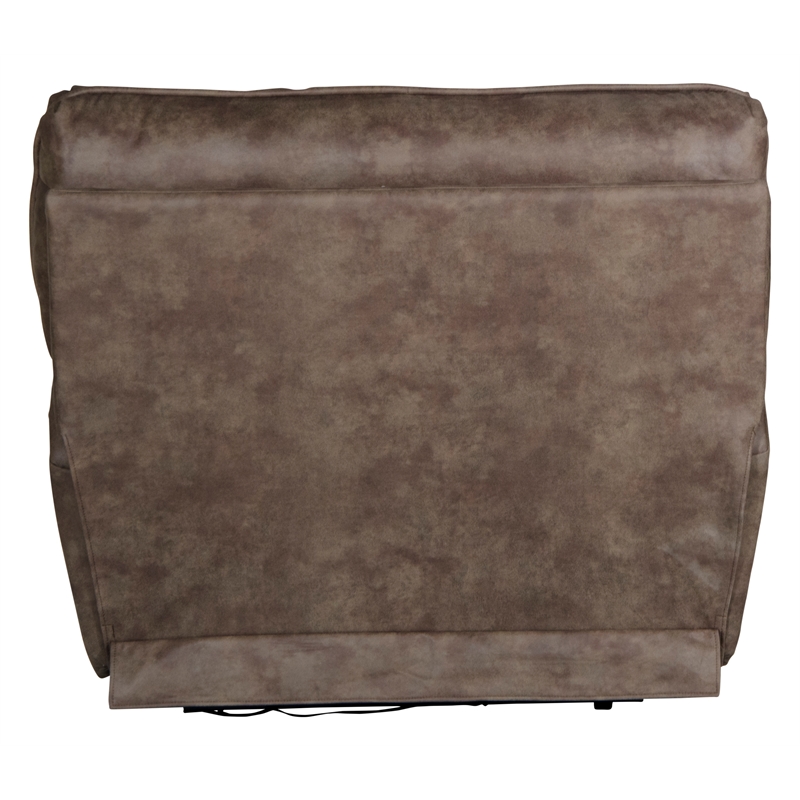 Bowery Hill Power Wall Hugger Recliner in Brown Polyester Fabric