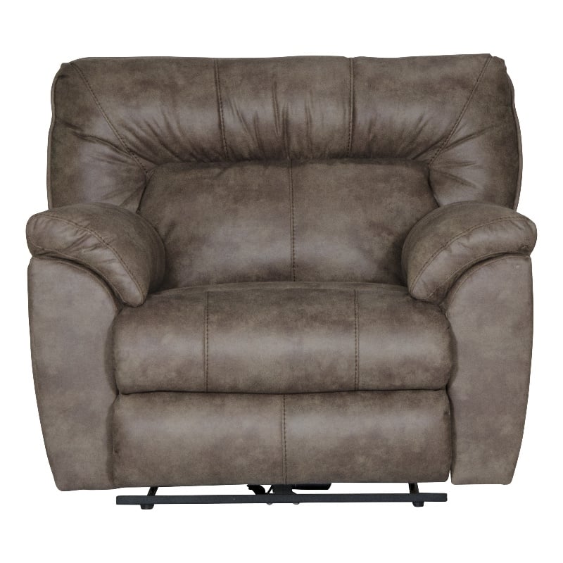 Bowery Hill Power Wall Hugger Recliner in Brown Polyester Fabric
