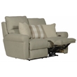 Bowery Hill Lay Flat Reclining Loveseat in Beige Polyester Fabric
