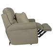 Bowery Hill Lay Flat Reclining Loveseat in Beige Polyester Fabric
