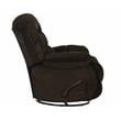 Bowery Hill Chaise Swivel Glider Recliner in Brown Polyester Fabric