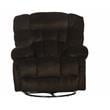 Bowery Hill Chaise Swivel Glider Recliner in Brown Polyester Fabric