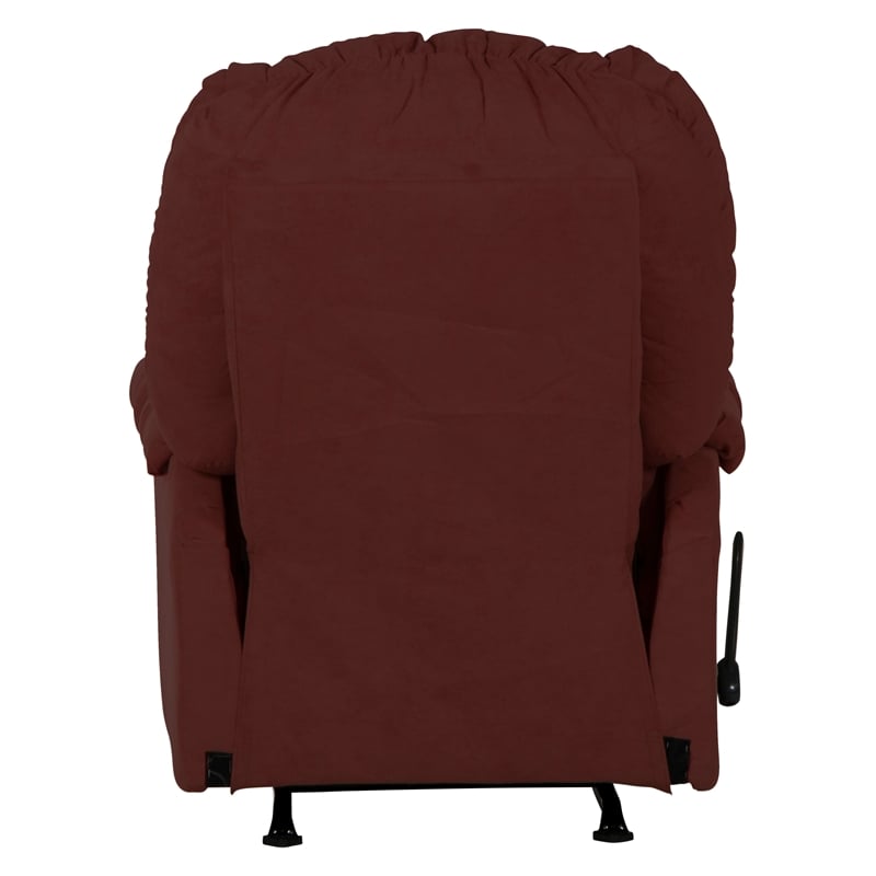 Bowery Hill Rocker Recliner in Sangria Red Polyester Microfiber Fabric