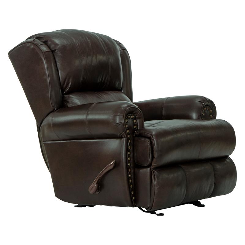 Bowery Hill Deluxe Glider Recliner in Chocolate Top Grain Italian Leather