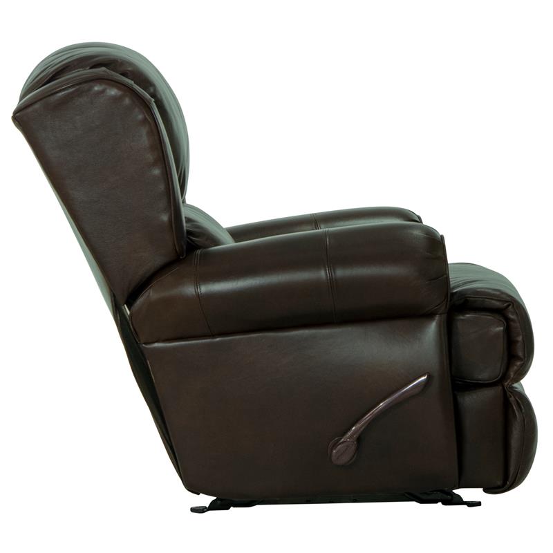 Bowery Hill Deluxe Glider Recliner in Chocolate Top Grain Italian Leather