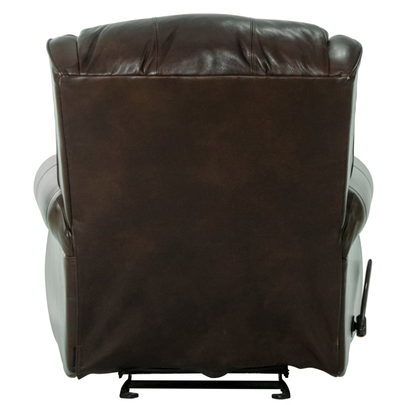 Bowery Hill Deluxe Glider Recliner in Chocolate Top Grain Italian Leather