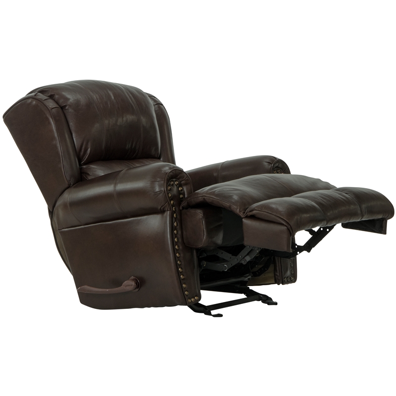 Bowery Hill Deluxe Glider Recliner in Chocolate Top Grain Italian Leather