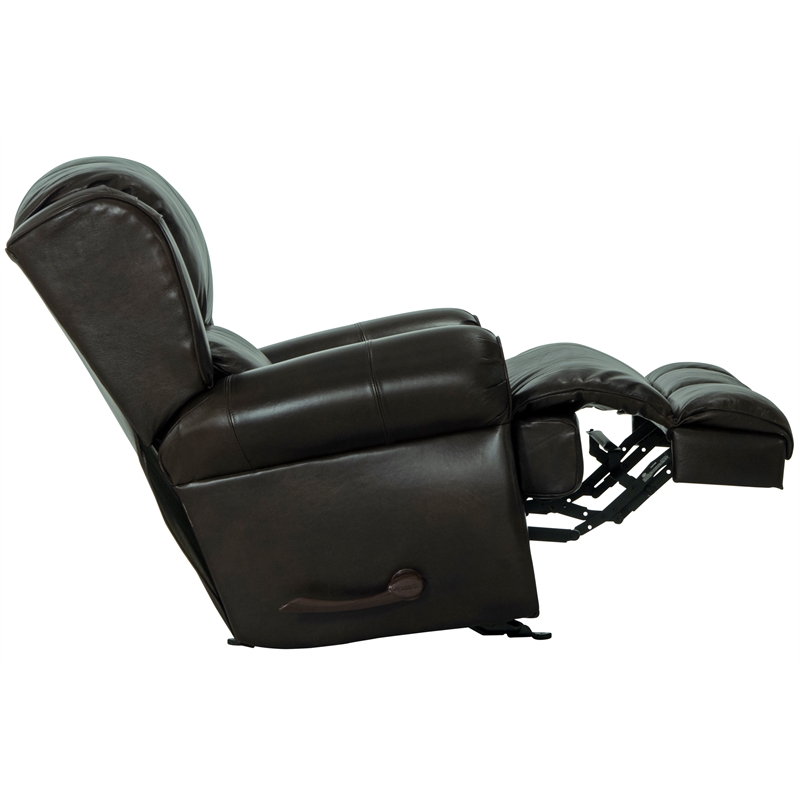 Bowery Hill Deluxe Glider Recliner in Chocolate Top Grain Italian Leather