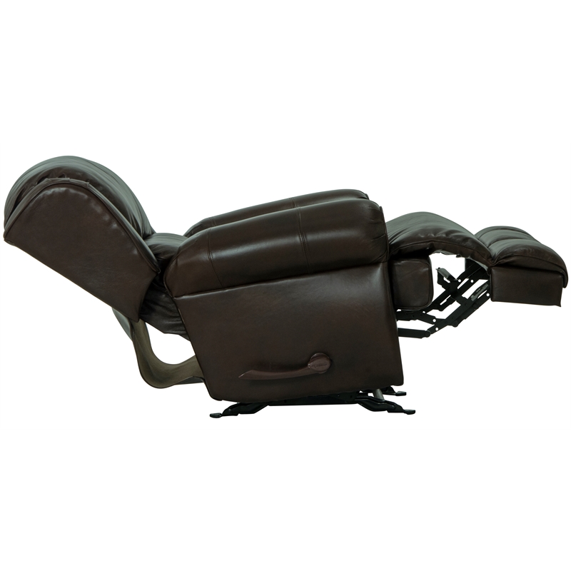 Bowery Hill Deluxe Glider Recliner in Chocolate Top Grain Italian Leather