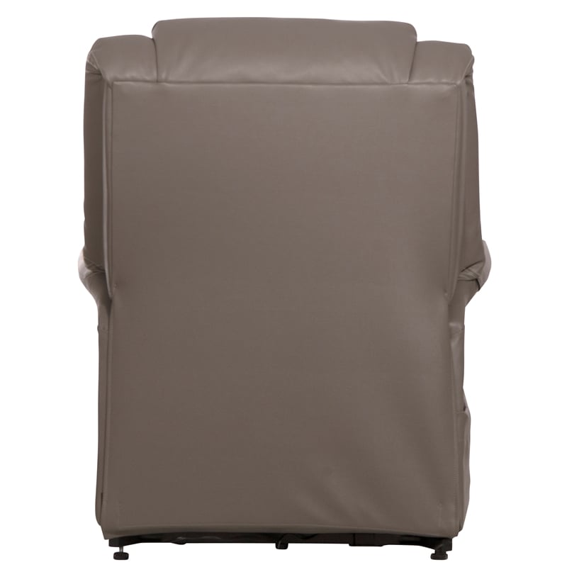 Bowery Hill Power Lift Lay-Flat Recliner with Gray Disinfectable PU Fabric
