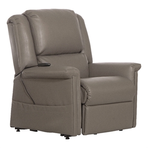 bowery hill power lift lay-flat recliner with gray disinfectable pu fabric