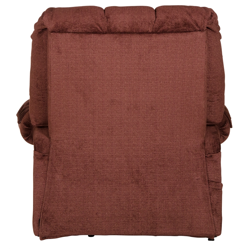 Bowery Hill Power Lift Assist Lay Flat Recliner in Merlot Polyester Fabric
