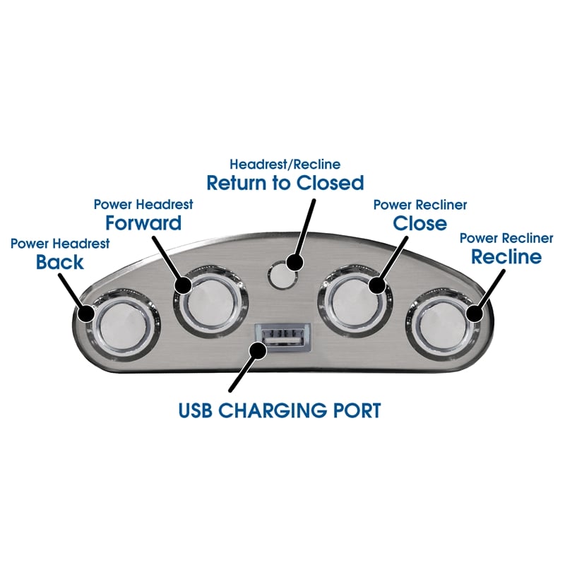 Bowery Hill Power Lay Flat Recliner with Power Headrest in Gray Faux Leather