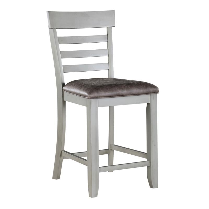 Bowery Hill Contemporaryy Wood Counter Chair in Stone Gray Finish