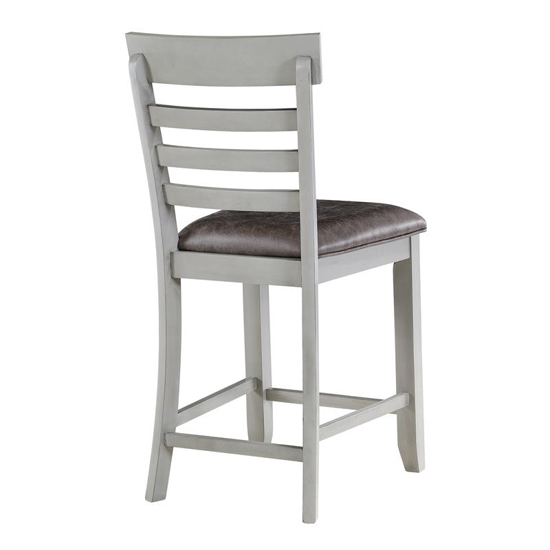 Bowery Hill Contemporaryy Wood Counter Chair in Stone Gray Finish