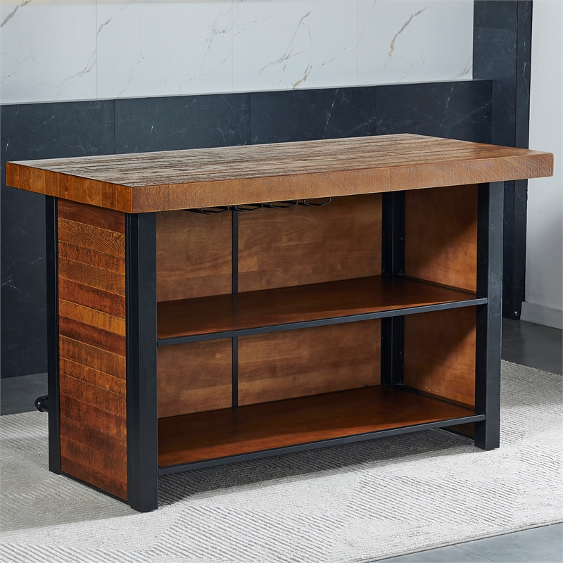 Bowery Hill Contemporary Chestnut Wood Finish 3-piece Home Bar