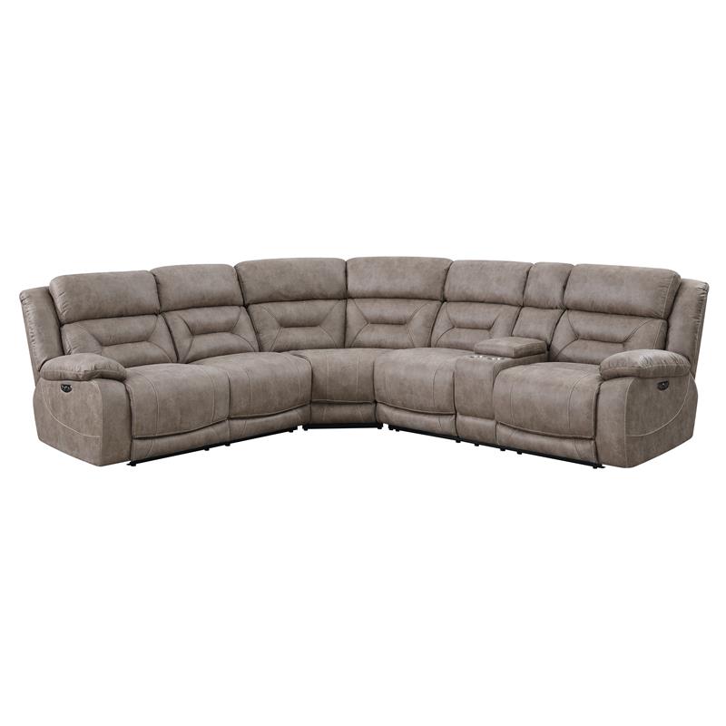 Bowery Hill Contemporary Desert Sand 3-Piece Reclining Sectional