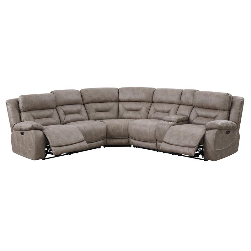 Bowery Hill Contemporary Desert Sand 3-Piece Reclining Sectional