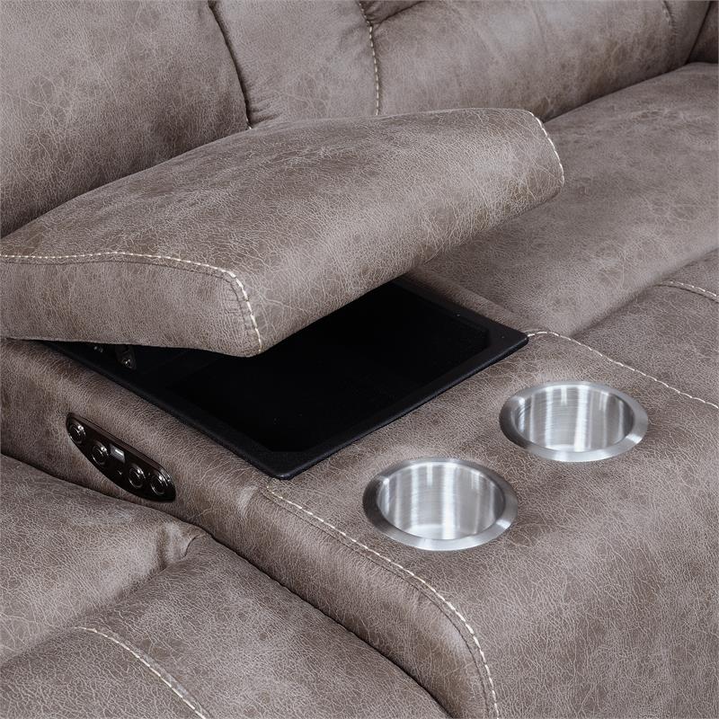 Bowery Hill Contemporary Desert Sand 3-Piece Reclining Sectional