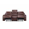 Bowery Hill Contemporary Brown Faux Leather Manual Recliner Sofa