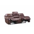 Bowery Hill Contemporary Brown Faux Leather Manual Recliner Sofa