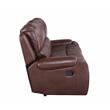 Bowery Hill Contemporary Brown Faux Leather Manual Recliner Sofa