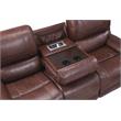 Bowery Hill Contemporary Brown Faux Leather Manual Recliner Sofa