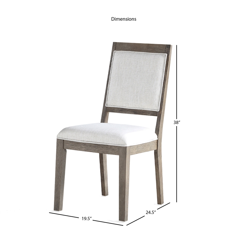 Bowery Hill Assembled Modern Wood Side Chair in Washed Gray Oak Finish