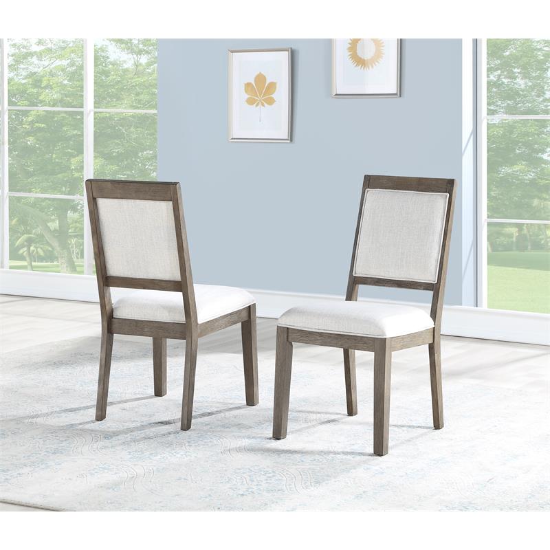 Bowery Hill Assembled Modern Wood Side Chair in Washed Gray Oak Finish