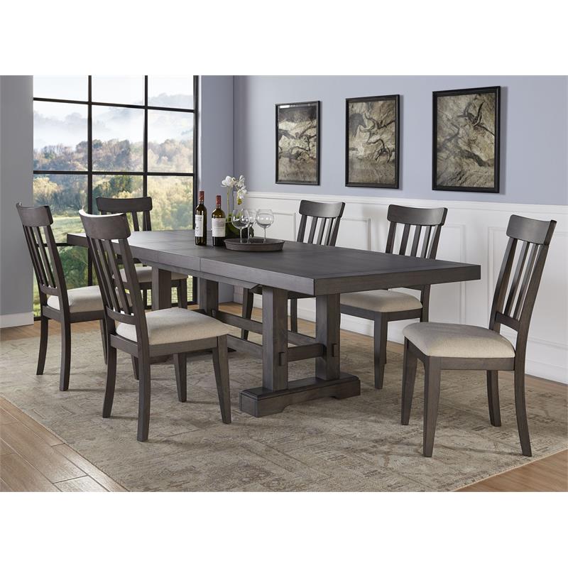 Bowery Hill Modern Dusky Cedar Brown 7-Piece Wood Dining Set