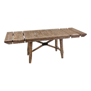 Bowery Hill Modern Light Brown Distressed Wood Counter Table