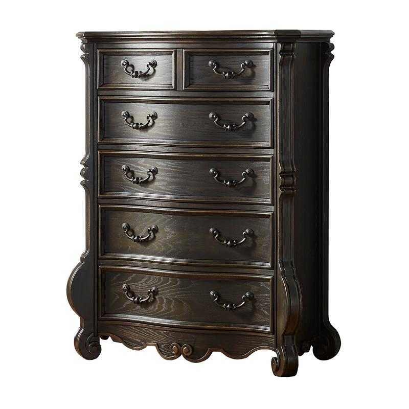 Bowery Hill Multi-step Molasses Wood 5-drawer Lift Top Chest