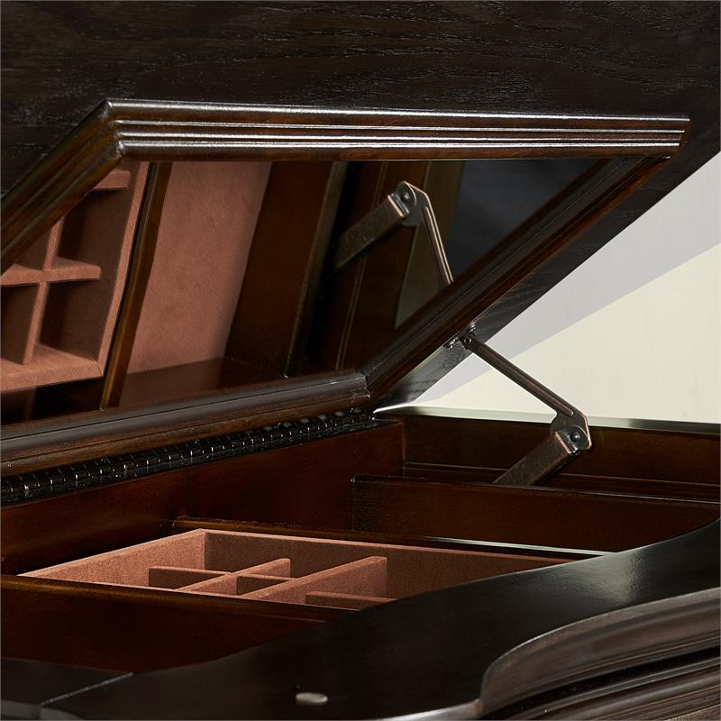 Bowery Hill Multi-step Molasses Wood 5-drawer Lift Top Chest