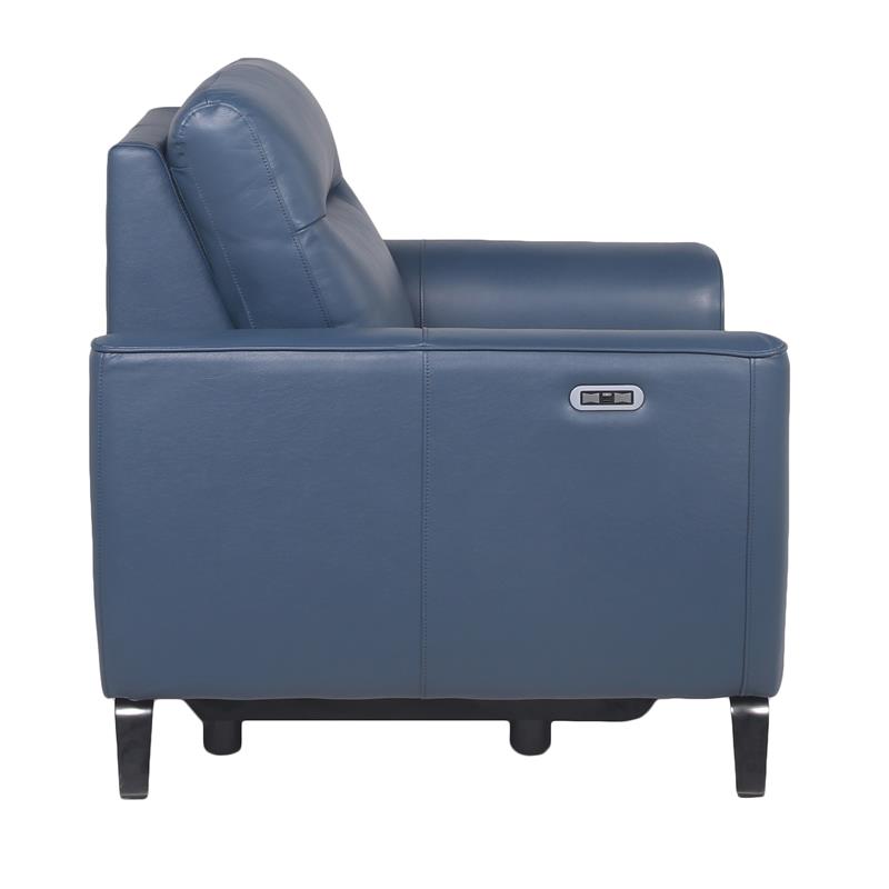 Bowery Hill Ocean Blue Top Grain Leather Power Reclining Chair