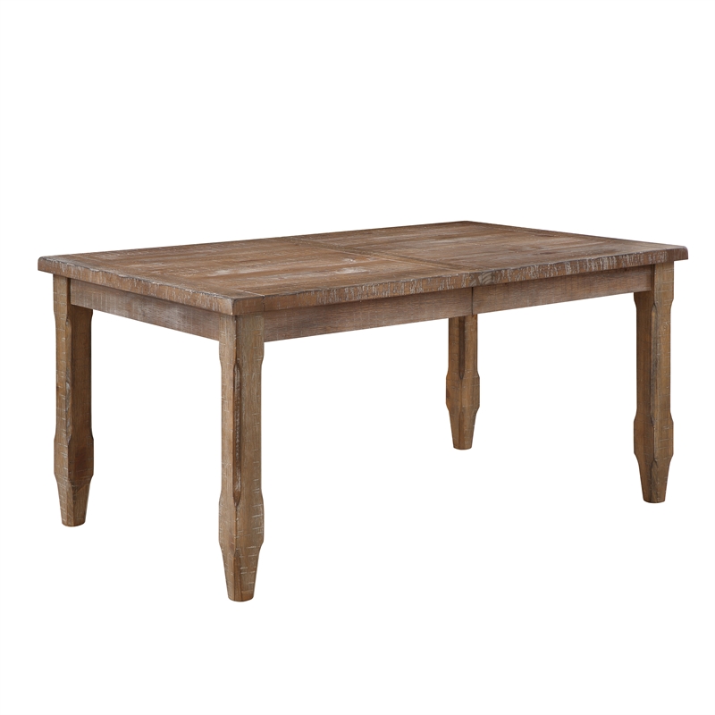 Bowery Hill Light Brown Distressed Wood Extendable Dining Table